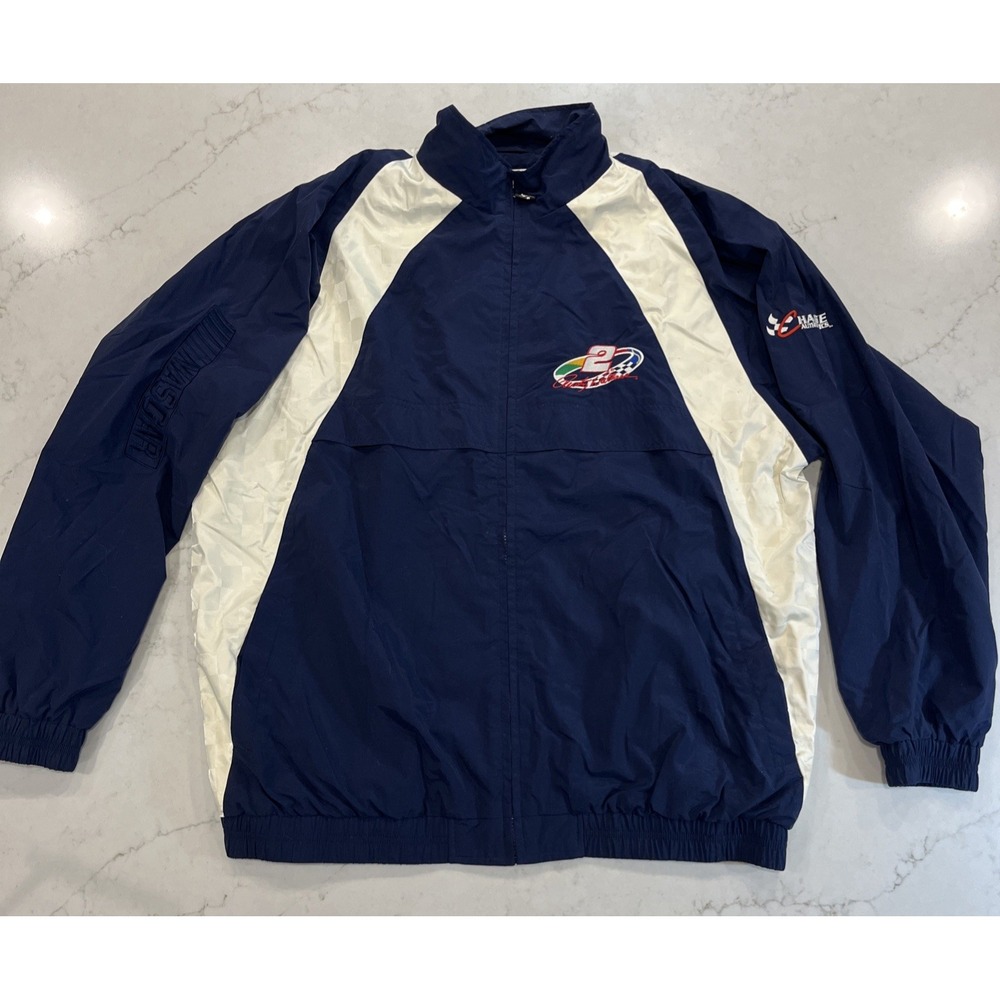 Chase Authentics VTG Rusty Wallace Jacket XL  Blue‎ Full Zip Nascar Coat Racing